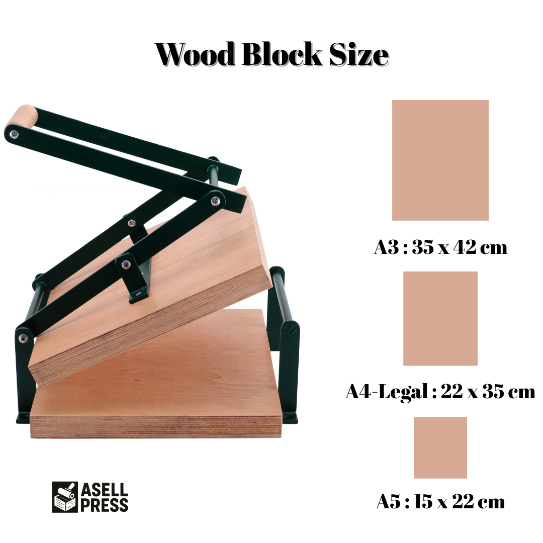 A3 Professional Linocut Press Machine Beech Wood Printmaking Tool A4-A5-Legal size section My Store