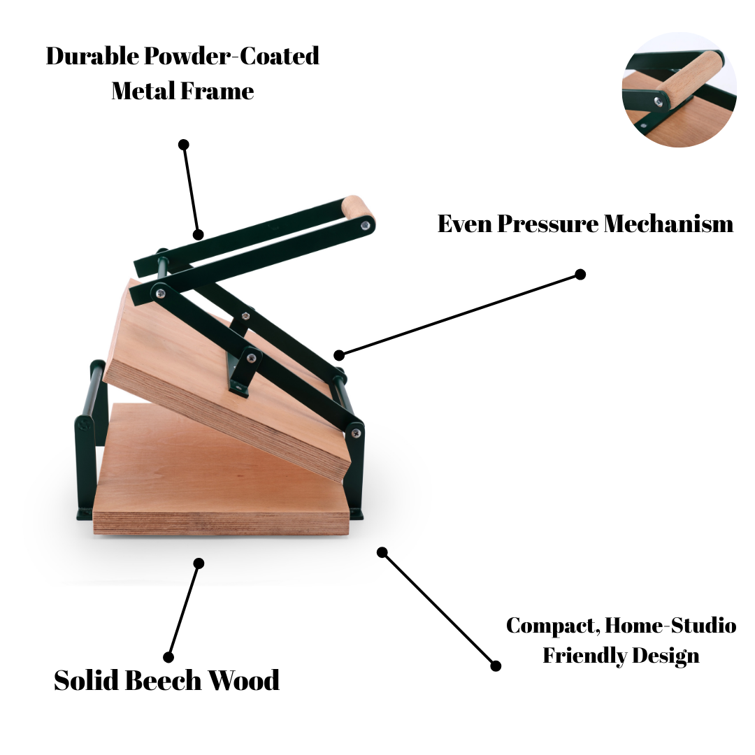 A3 Professional Linocut Press Machine Beech Wood Printmaking Tool A4-A5-Legal size section My Store
